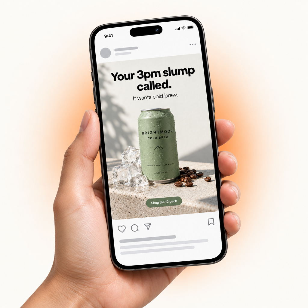 Sample ad shown in a social feed (concept brand)